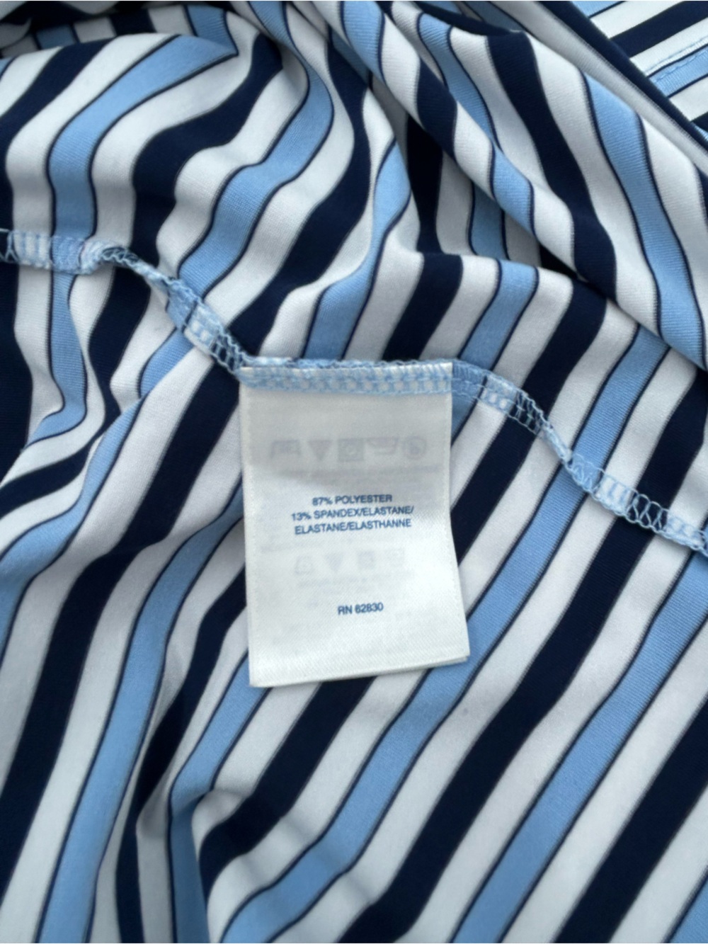 Lands' End Men’s Striped Polo in Navy, Light Blue & White M - Picture 7 of 9
